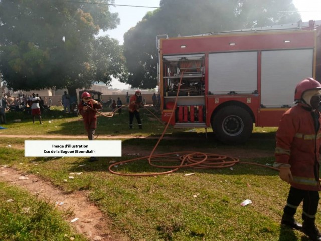 DEUX INCENDIES ETEINTS PAR LES POMPIERS CIVILS DU TCHOLOGO ET DE LA BAGOUE