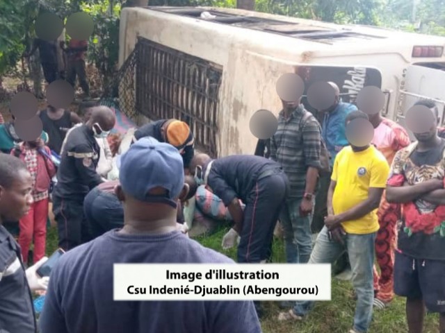 UNE SORTIE DE ROUTE A ABENGOUROU ET UN CARAMBOLAGE A GAGNOA FONT 11 VICTIMES