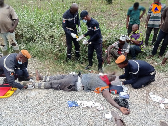 ACCIDENTS DE LA ROUTE : NEUF VICTIMES SECOURUES PAR LES POMPIERS CIVILS A GAGNOA ET DABOU